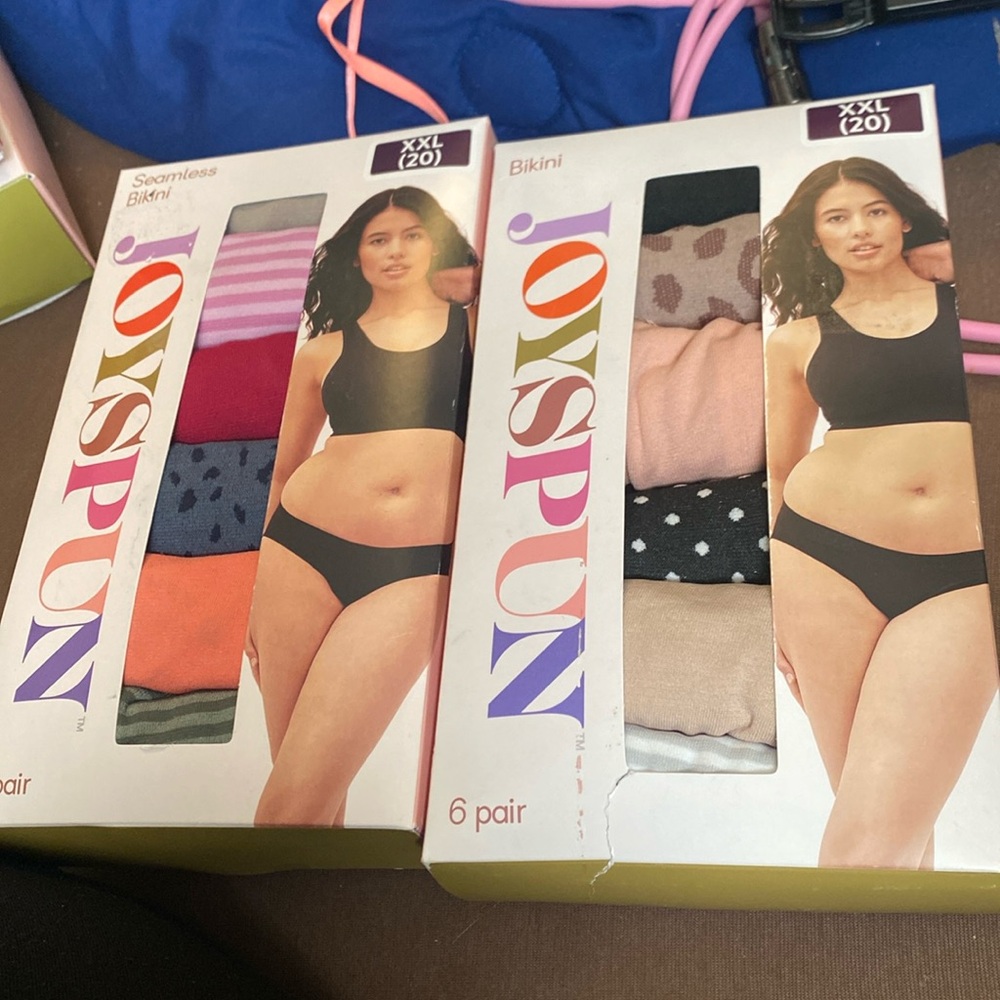 💜BUNDLE of 2packs of 6pairs each pack Joyspun Women's Seamless Bikini PantiesXXL